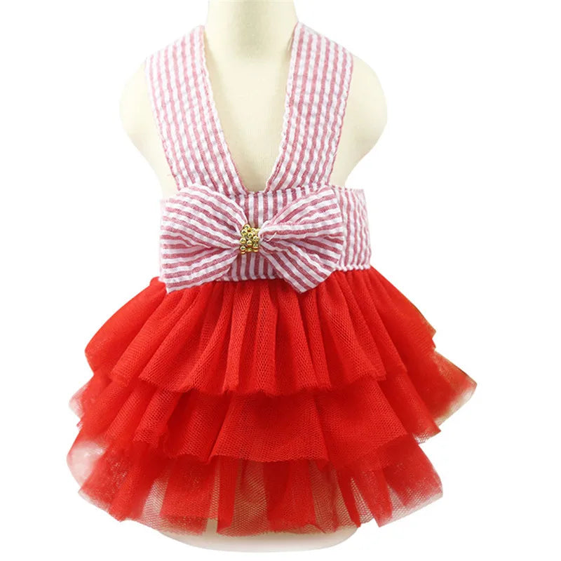 High End Luxury Wholesale Summer Small Dog Pet Princess Dress Clothes Chihuahua Wedding Colorful Skirt