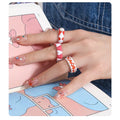 New Arrival Fashion Colorful Drop Oil Open Finger Rings Sweet Trendy Custom Heart Enamel Ring for Women Girls Y2K Jewelry