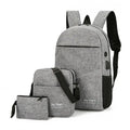 Custom Fashion Urban City Daily Pack Polyester Gray Color Simple Usb Charge School Backpack Bag in Low Price for Teenagers