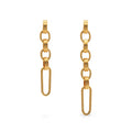 Chris April in Stock 316L Stainless Steel PVD Gold Plated Vintage Long Asymmetry Chunky Chain Earrings