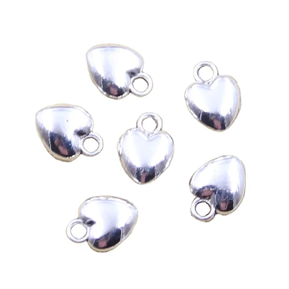 Heart Charms Antique Silver Bronze Color Alloy Charms Pendant Lovely Heart for Jewelry Making 12x9MM