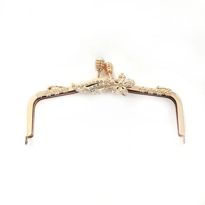 Deepeel BS266 20cm Handbag Accessories Purse Kiss Clasp Lock Embossed Clutch Bag Purse Frame