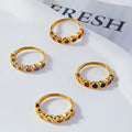 Women's Elegance Minimalist Geometric Ring Accessory Stainless Steel Waterproof Colored Zircon Ring Classic Style Wholesale