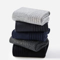 OEM Custom Solid Color Cotton Bamboo Socks Men Heavy Duty Thick Rib Classic Business Work Socks