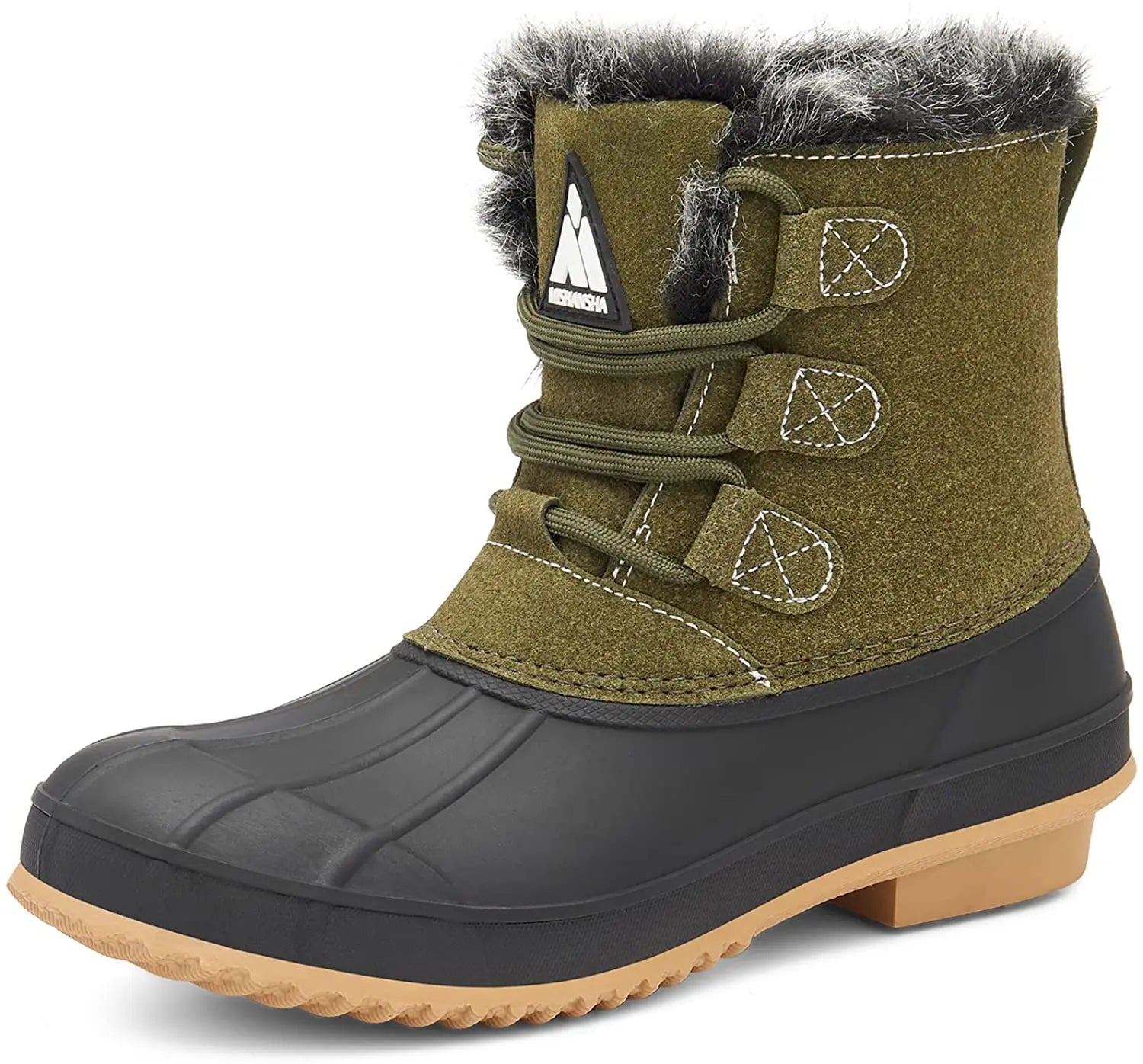 Women's Waterproof Cowhide Upper Mid-Calf Keeping Warm Anti-Slip Casual Snow Boots for Autumn/Winter/Spring with US Size 6-10.5