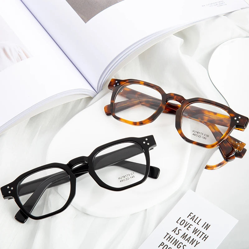 New Arrivals Vintage Square Women Men Anti Blue Light Filter Acetate Eyeglasses Frames