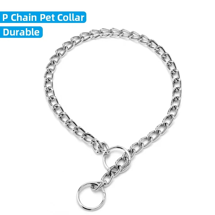 Heavy Duty Anti-break Metal Steel Triangle O-ring Choke P Dog Chain Collar