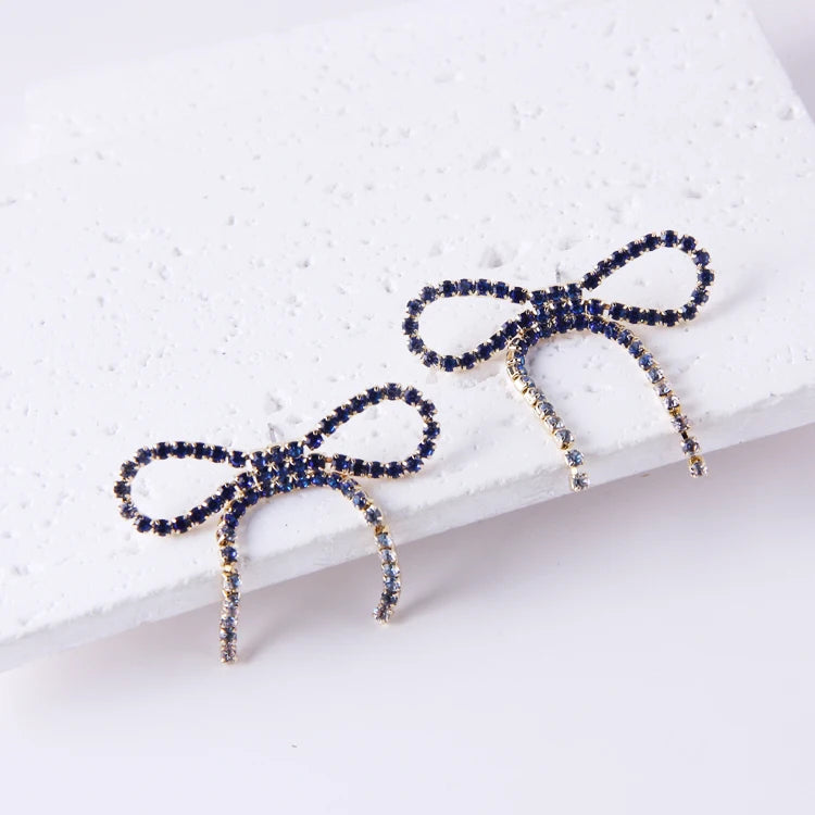 Hot Selling Custom CZ Butterfly Shape Stud Earrings Design Fashion Personality Tiny Bow Stud Earrings for Women