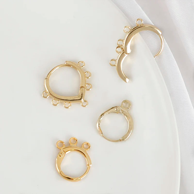 With Holes Clip on Earrings Charms for Jewelry Making Popular 14K Gold Plated Brass Lasting Color Gold Plated Ear Clip