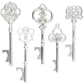 Mixed Set Large Size Vintage Zinc Alloy Antique Keys Wedding Favors Skeleton Retro Metal Charms with Custom Logo