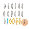 Factory Hot Sale Navel Ring G23 Titanium CNC Set CZ & Opal & Gold Paved Belly Button Ring Piercing Jewelry Wholesale