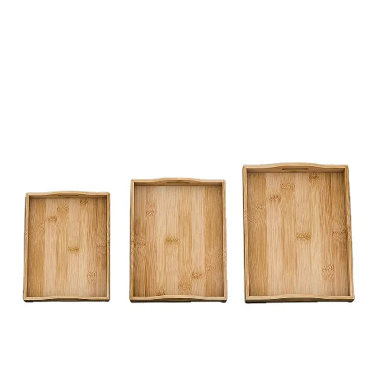 Factory Wholesale Hotel Serving Gongfu Tea Coffee Bean Bamboo Tray Set