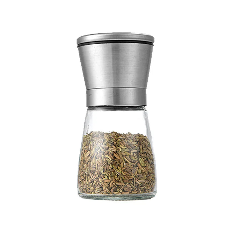 Kitchen Gadgets Manual Salt and Pepper 180ml 200ml Portable Empty Transparent Restaurant Kitchen Glass Salt and Pepper Grinder