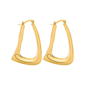 Irregular Geometry Earrings for Women Hoop Earings Gold Color Minimalism Fashion Jewelry Gifts Wholesale OEM ODM Manufacturer