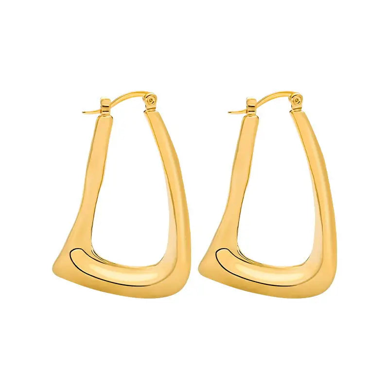 Irregular Geometry Earrings for Women Hoop Earings Gold Color Minimalism Fashion Jewelry Gifts Wholesale OEM ODM Manufacturer