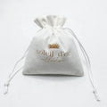 Custom Gold Logo Printed Mini Velvet Drawstring Pouch Bag for Jewelry