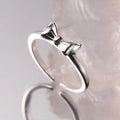 Fine Jewelry 925 Sterling Silver Cute Bow Ring Sweety Minimalist Everyday Adjustable Stacking Rings Gift for Her