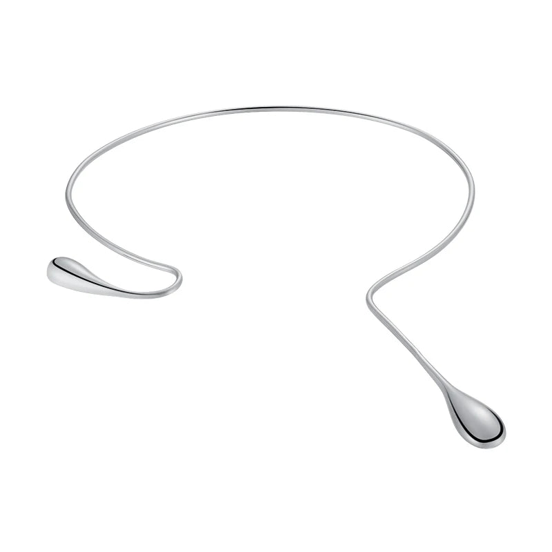 Original Design 18K Gold Plated Brass Jewelry Water Drop Choker Necklace for Women Party Accessories Necklaces P223317