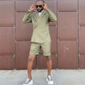 Summer Suit for Men Olive-Green Blazer With Shorts Jacket for Beach WeddingCausal Daily Wear Formal Business Outfits