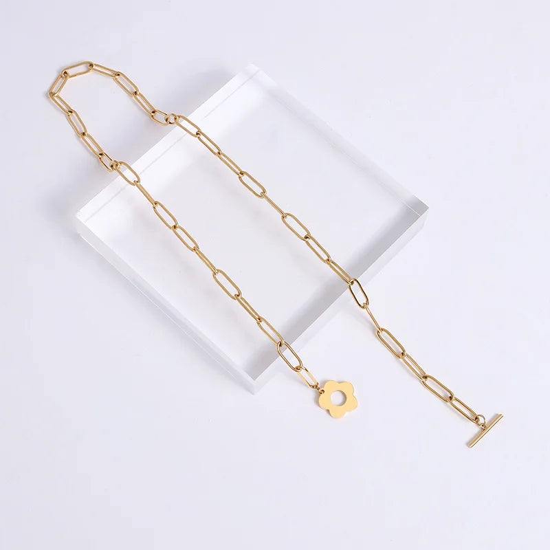 Trending Necklace Collection 18k Gold Plated Chain Necklace for Women Stainless Steel Jewelry