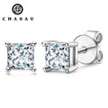 Passed Diamond Test 4.5mm 0.4ct Moissanite 925 Sterling Silver Square Tiny Stud Earrings for Girls Daily Wear Jewelry