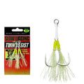 Double Assist Fishing Hook Iron Plate Slow Jigging Hook with Barb Hooks Luminous Wire Sea Fishing Pesca