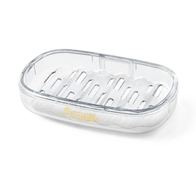 Soap Dish Cover Box for Bathroom Accessories Holder Sponge Storage Tray Creative Sucker Water-free Storage Box