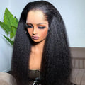 13x4 HD Full Frontal Wigs Human Hair for Woman 100% Cuticle Aligned Virgin Hair Glueless Kinky Straight Wigs Pre Plucked