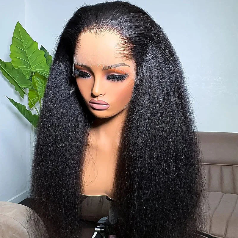 13x4 HD Full Frontal Wigs Human Hair for Woman 100% Cuticle Aligned Virgin Hair Glueless Kinky Straight Wigs Pre Plucked