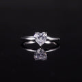SU310 Abiding Romantic Heart Shaped 6.5X6.5MM D Color Moissanite and 5A Cubic Zircon 925 Solid Silver Ring