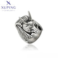 15527 XUPING JEWELRY Black Gun Color Dainty Stainless Steel Fashion Elden Hypoallergenic Jewelry Gemstone Rings