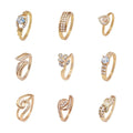 Good Quality Fashion Simple Design Jewelry Rings Engagement Brass 18k Gold Plated Ring Wedding Zircon Rings for Women Anillos