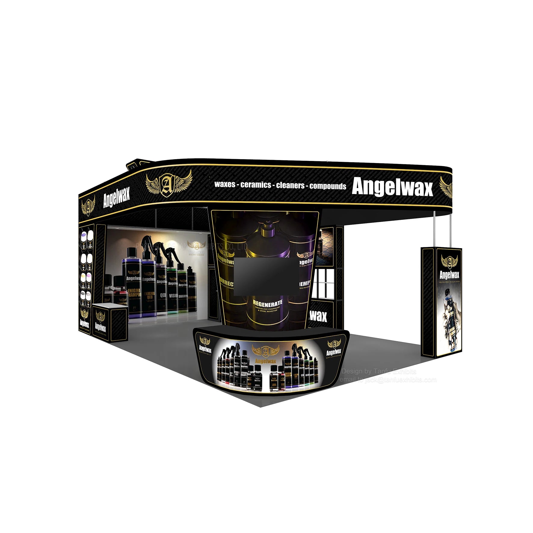TANFU TF-20231221-2 Custom 20x30' Creative Design Exhibition Display Booth Aluminum Frame Tension Fabric 5-Year Warranty
