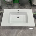 Artificial Rock Beam Bathroom Cabinet Basin with Drainer Single Hole Faucet Mount Modern Style Stone Sink