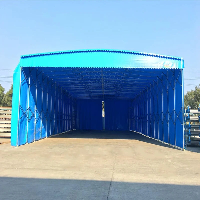 New Folding Garage Carport Movable Push-pull Event Sliding Sunshade Canopy Outdoor Large Warehouse Storage Shelter