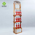 Hot Selling Custom Retail Store Supermarket Flooring Wooden  Craft Beer Display Liquor Bottle Display Wood  Liquor Shop Display