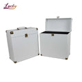 Customized Aluminum Vinyl Record Case High Quality Hard Shell CD/DVD/LP Player Cases Large Capacity PU Leather CD Storage Case