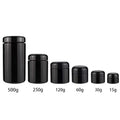 5 10 15 20 30 50 100 150 200 250 300 400 500 1000 Ml Wide Mouth Ultraviolet Glass Bottle UV Black Mir on Glass Jar