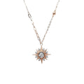 Fashion 18K Solid Gold Snow Flower Shape Diamond Pendant Necklace 18k Real Gold Fine Jewelry Necklace Wholesale