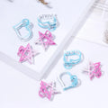 Small Gradient Metal Hair Clip for Teenagers Hollowed Out Star and Love Heart Grip Made of Durable Alloy Flytop HC83179
