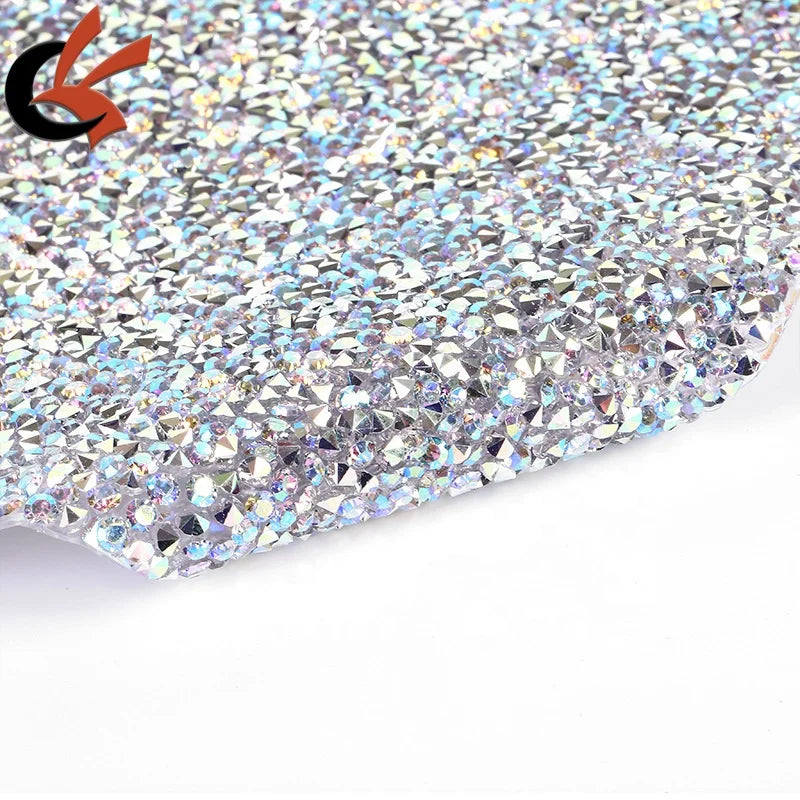 NEW 24*40cm Full Crystals Iron on Applique Hot Fix Rhinestone Trim Sheet