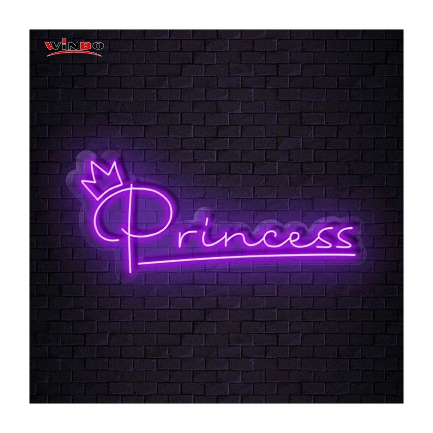 Winbo Dropshipping Custom Led Light Neon Sign Room Home Decoration Free Design Princess Neon Sign