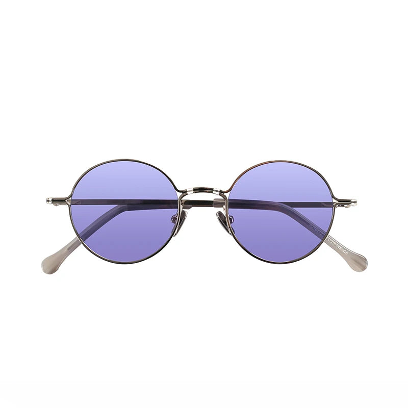 Wholesale Fashion Round Metal Sunglasses Frame Dark Green Lens Sunglasses for Men Male Women