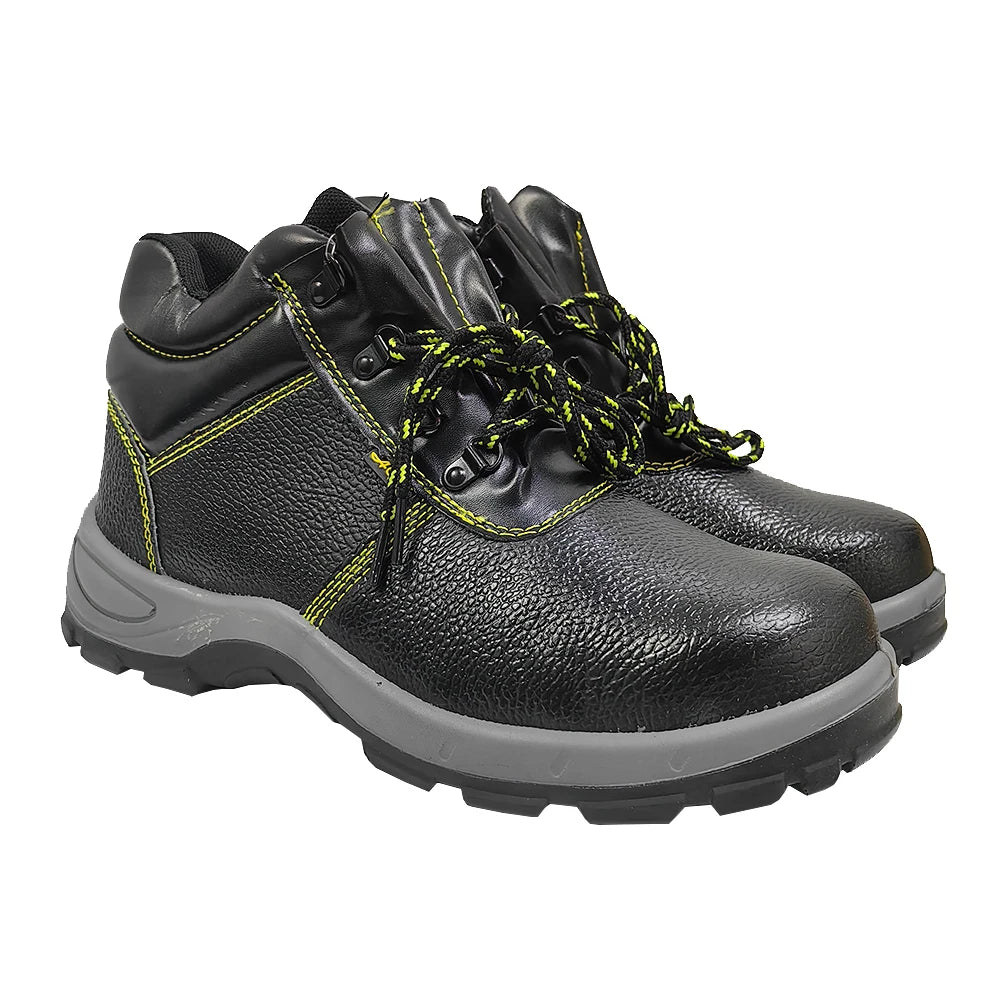 ALLESD Black Color Durable Anti-Impact Safety Shoes Steel Toe Shoes Labor Working Shoes