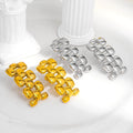 Women's Stainless Steel Hypoallergenic Stud Earrings Luxury Vintage Fashion with Zircon Non-Tarnish Free