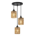 Hemp Rope Woven American Style Pendant Lights Handmade Three Head Ceiling Lamp Restaurant Hotel Bedroom