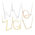 Newest Design 18K Gold Plated English Alphabet Necklace Statement Stainless Steel A-Z 26 Initial Letters Pendant Necklaces