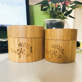 Custom logo Laser Engraving 20g 50g 100g 150g 200g 250g Bamboo Wood Jars for Cosmetic Packaging