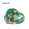 BestSub Wholesale China Personalized Sublimation Blanks Love Theme Heart Compact Mirror