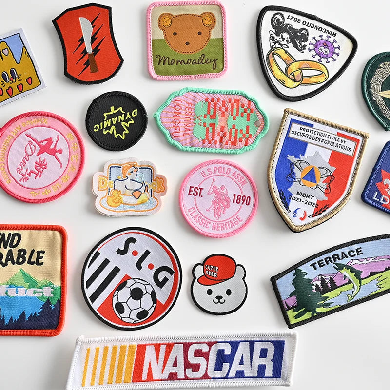 Garment Embroidery Badge Luggage Cartoon Embroidery Label Woven Label Woven Badge Private Label Clothing